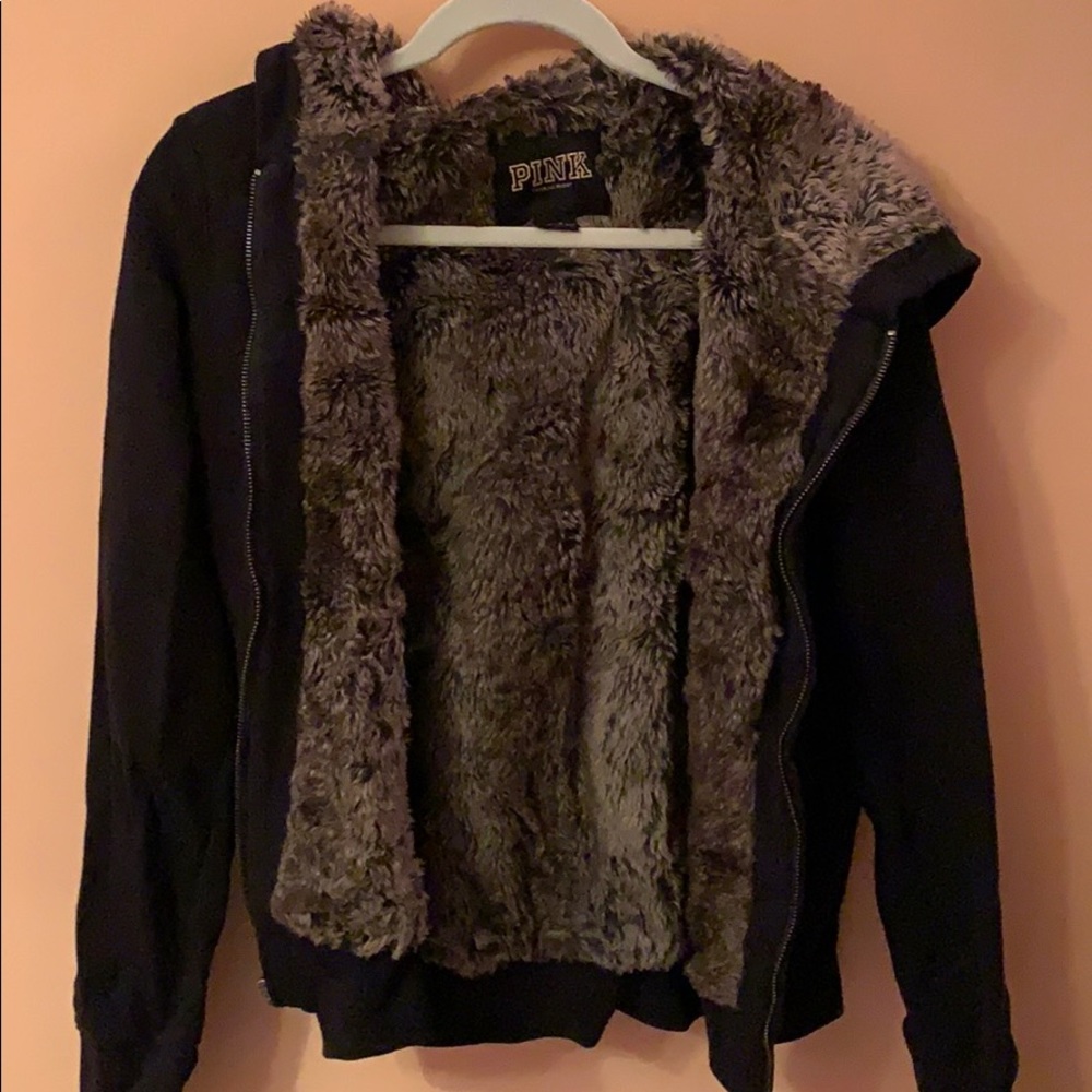 Pink- fur zip up